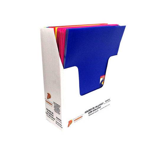 FOLDER PLASTICO C/4 DIVISIONES COLORES VARIOS