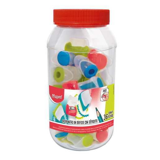 SACAPUNTAS PLASTICO CON DEPóSITO MAPEDVIVO