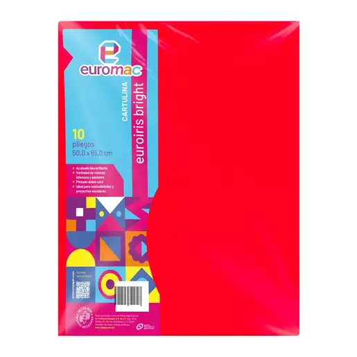 CARTULINA EUROMAC EUROIRIS BRIGHT COLOR ROJO