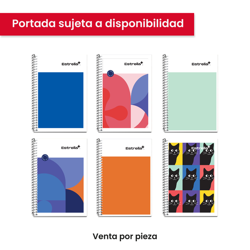 CUADERNO MINI A6 ESTRELLA RAYADO ESPIRAL SENCILLO CON 100 HOJAS