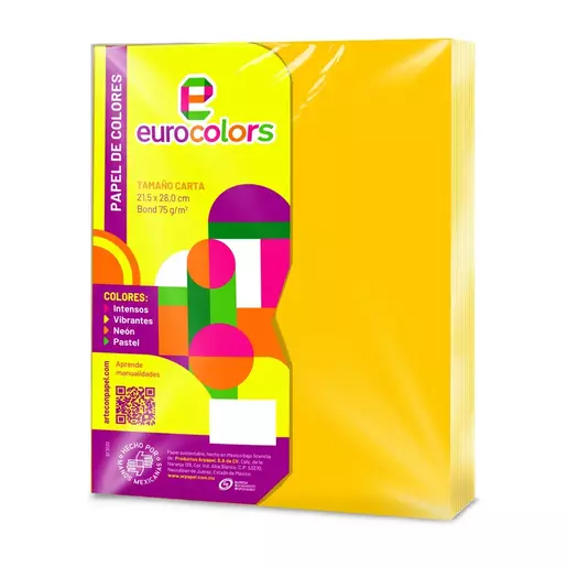 PAQUETE DE PAPEL EUROCOLORS CANARIO
