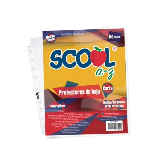 PROTECTOR DE HOJAS SCOOL CARTA