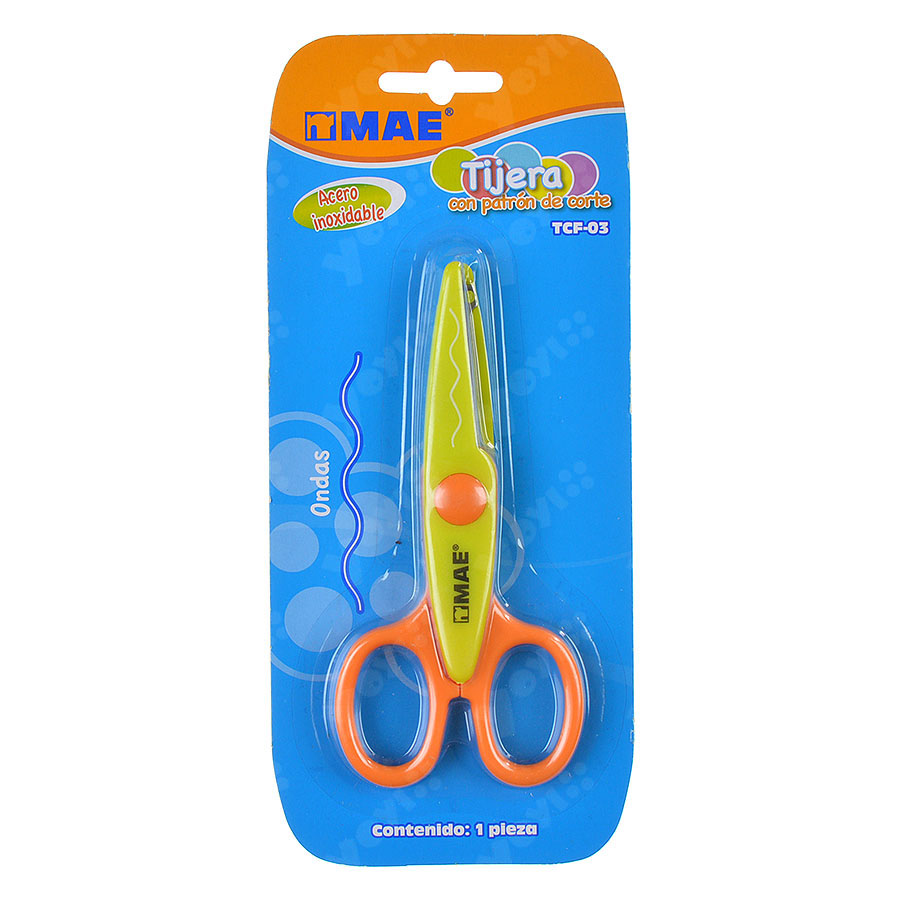 TIJERA CON PATRÓN DE CORTE ONDAS